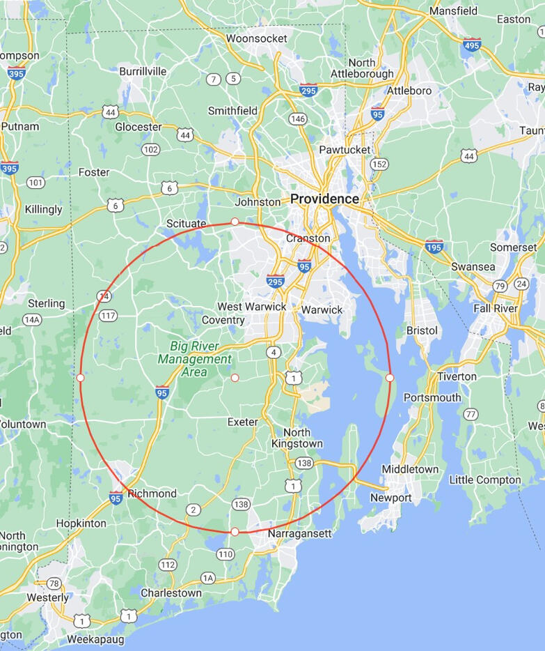 Google service area map